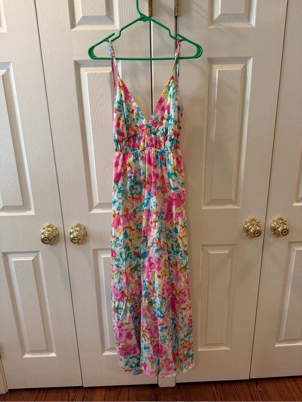 Floral Maxi One-Piece Dress - Pink Multicolor